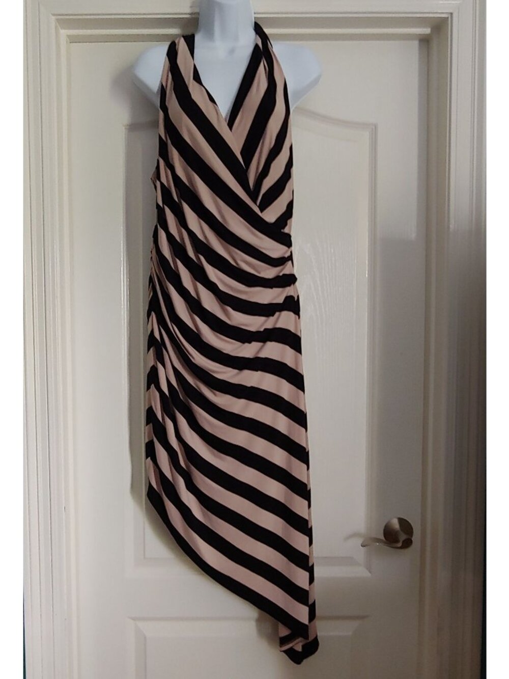 Betsey Johnson Striped Halter Dress Y2K Asymmetrical Punk Whimsygoth Grunge